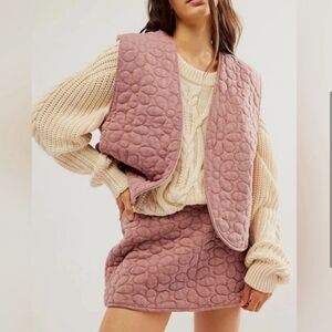 Free People Bali Folk Daisy Vest And Skirt Set